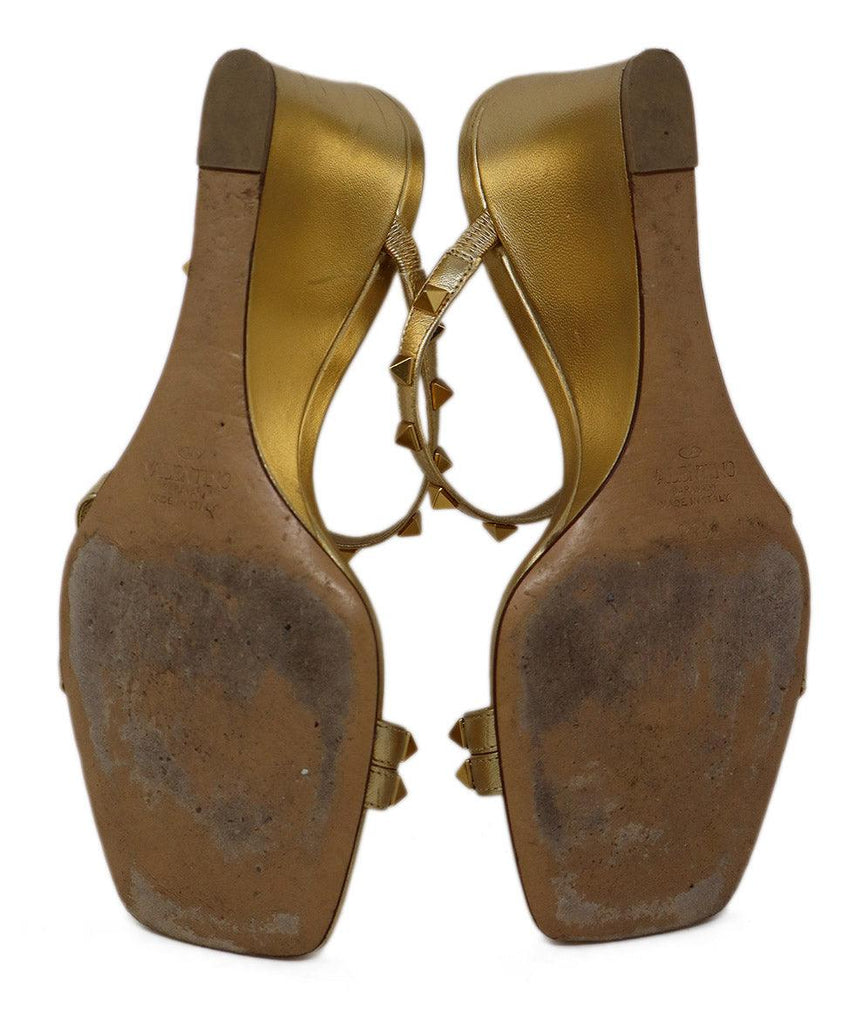 Valentino Gold Leather Studded Wedges 4