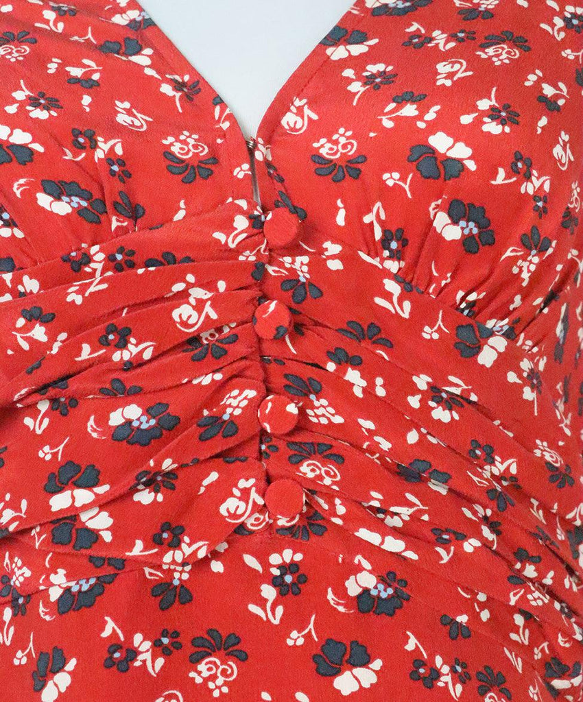 Veronica Beard Red & Blue Floral Print Dress 4