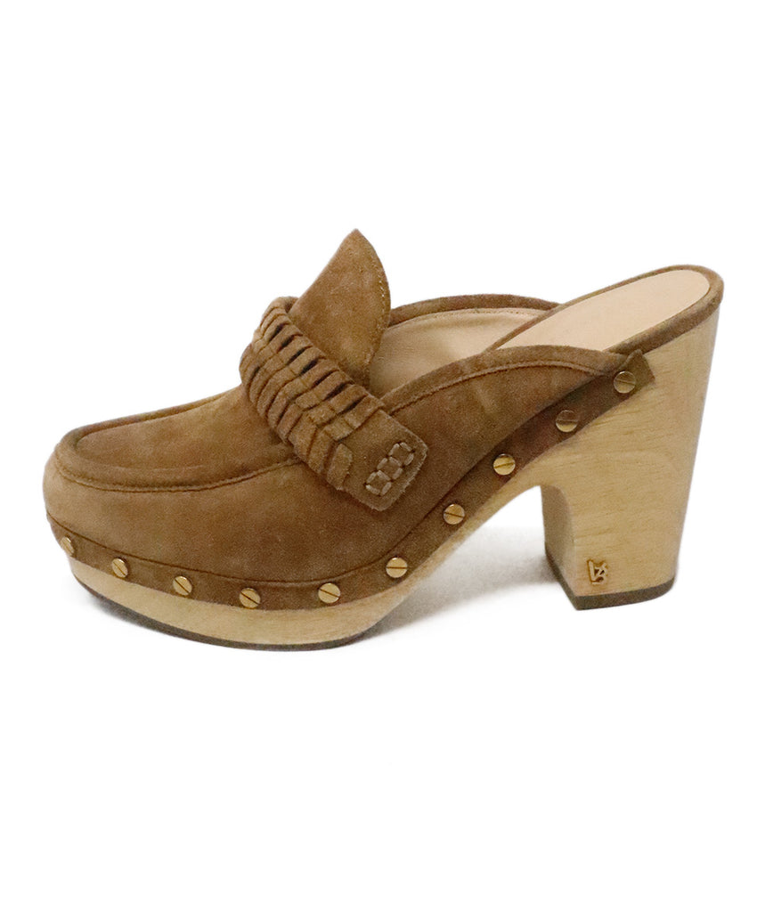 Veronica Beard Tan Wood Clogs 1