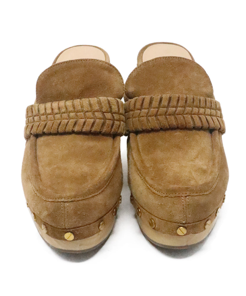 Veronica Beard Tan Wood Clogs 3