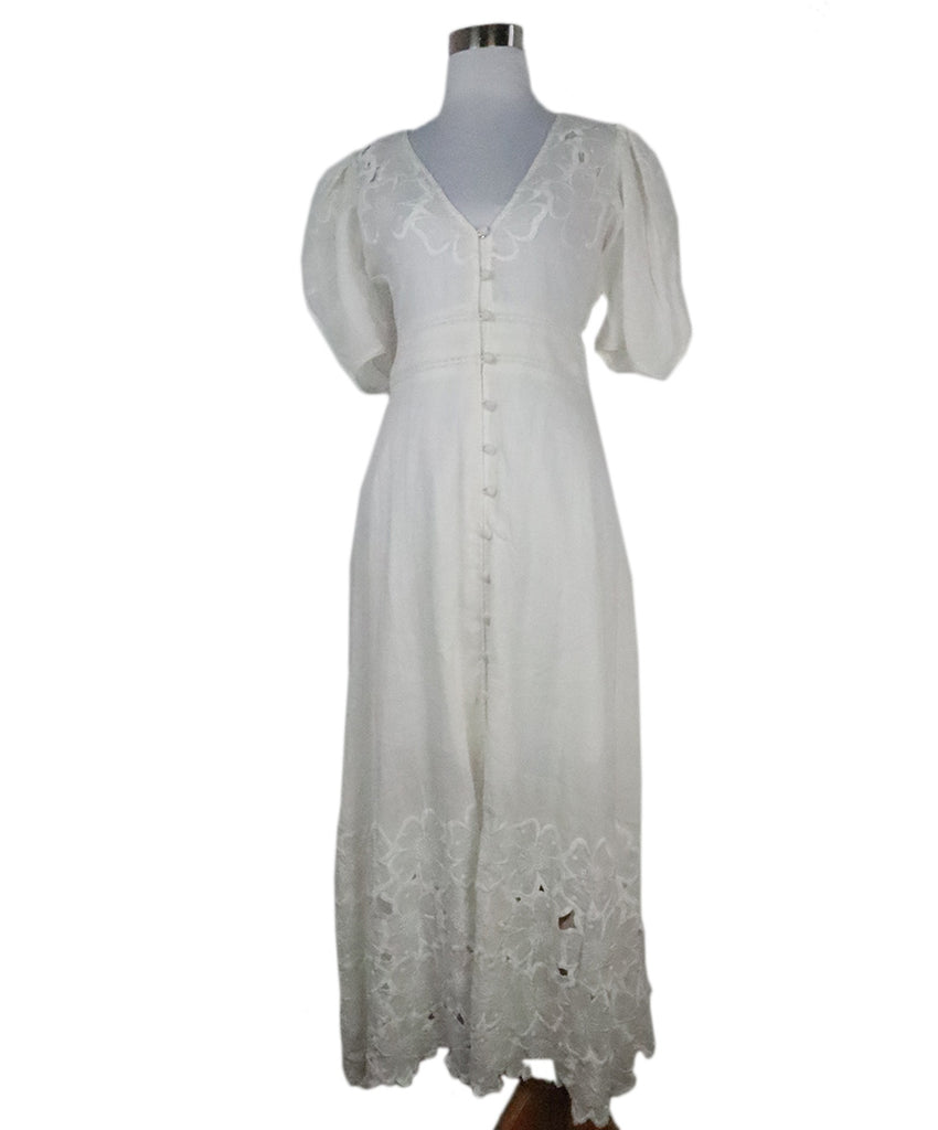 Veronica Beard White Embroidered Dress 