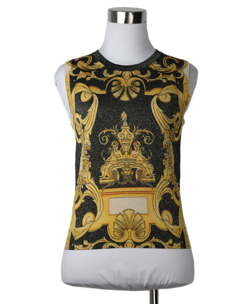 Versace Black & Gold Viscose Lurex Top 