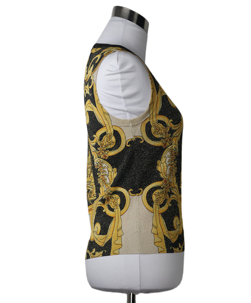 Versace Black & Gold Viscose Lurex Top 1