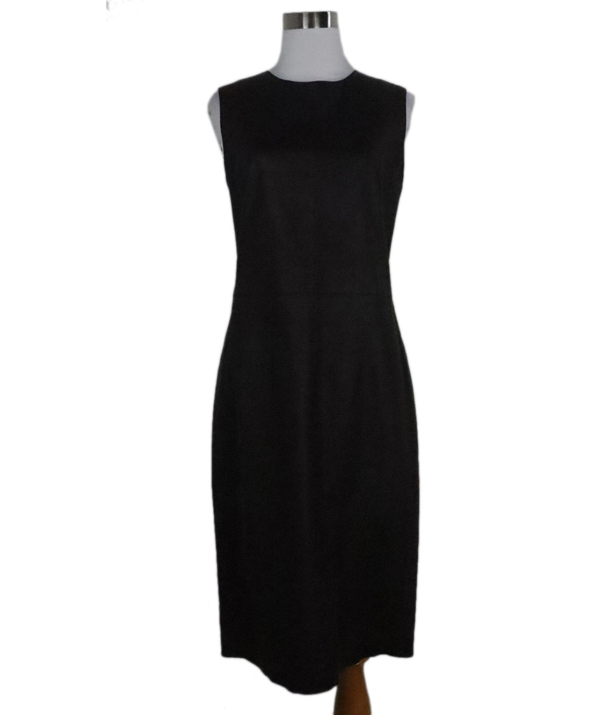 Vince Sleeveless Black Leather Dress 