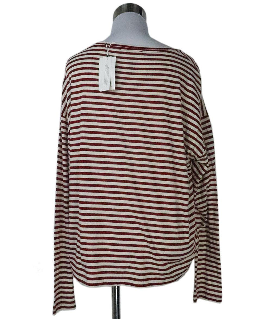 Vince Red & Cream Striped Top 2