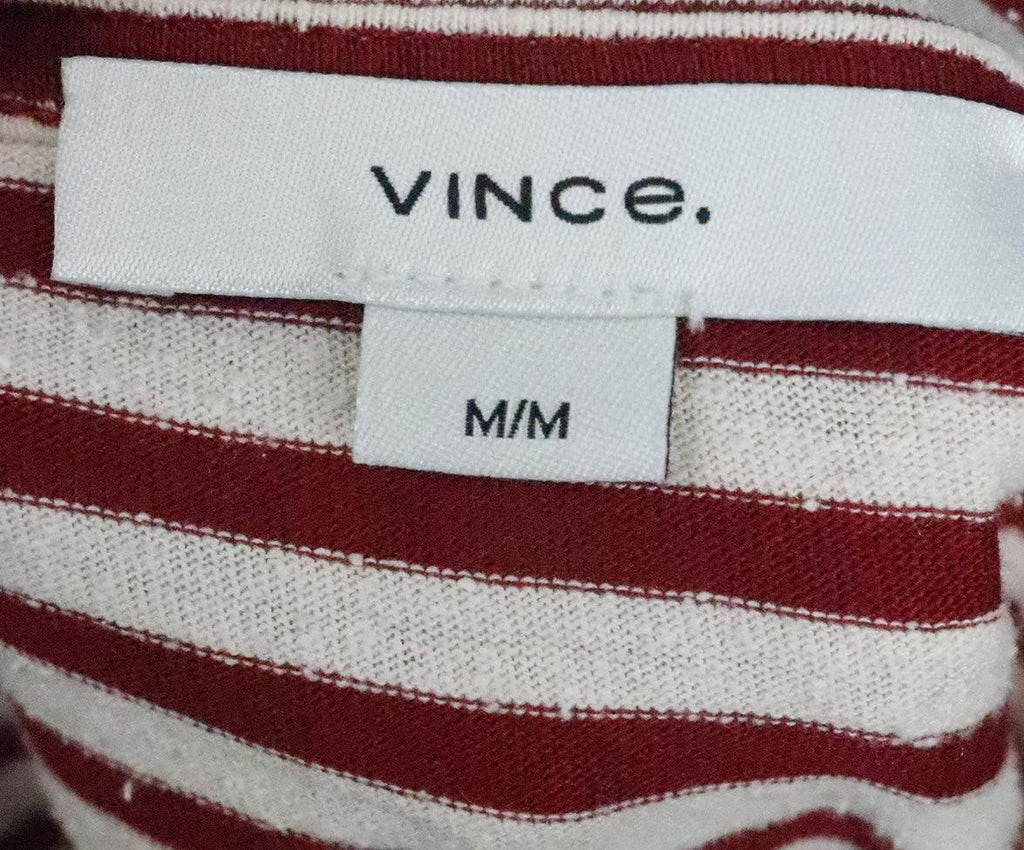 Vince Red & Cream Striped Top 3