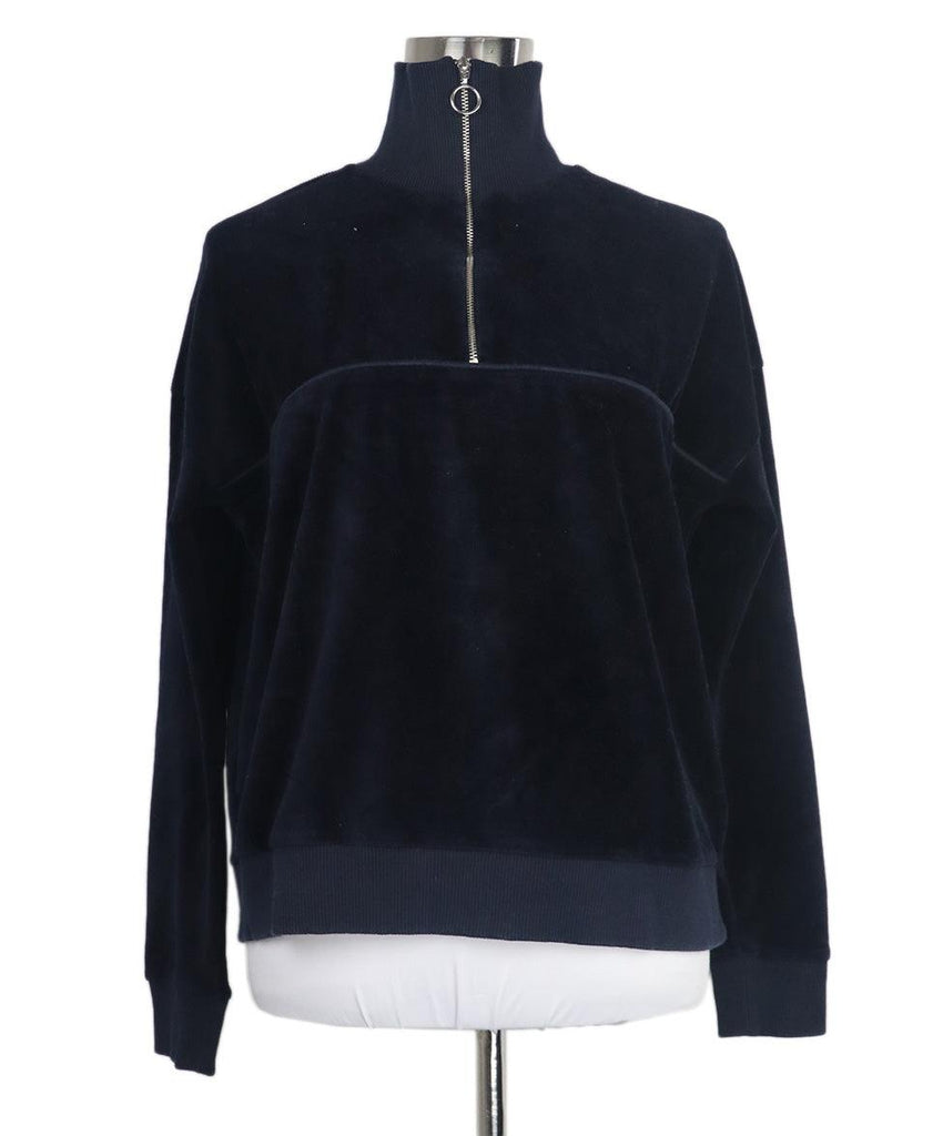 Whistles Blue Velour Sweater 