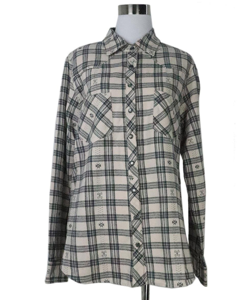 Black & Ivory Plaid Flannel Shirt 