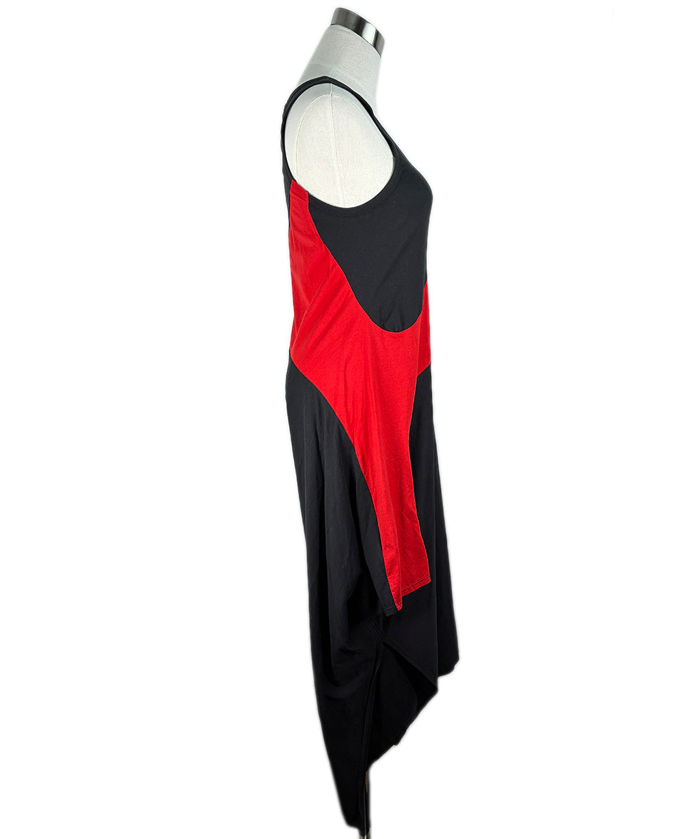 Y3 Black Red Cotton Dress Sz 4