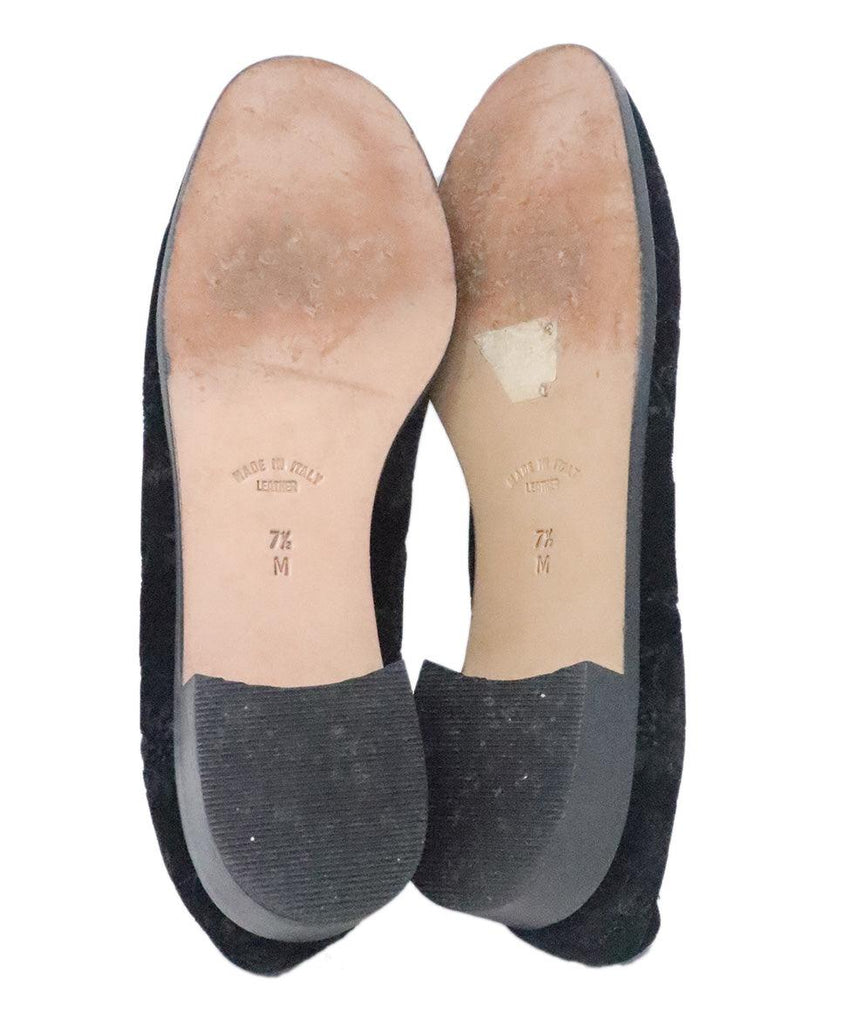 YSL Black Velvet Embroidered Flats 4