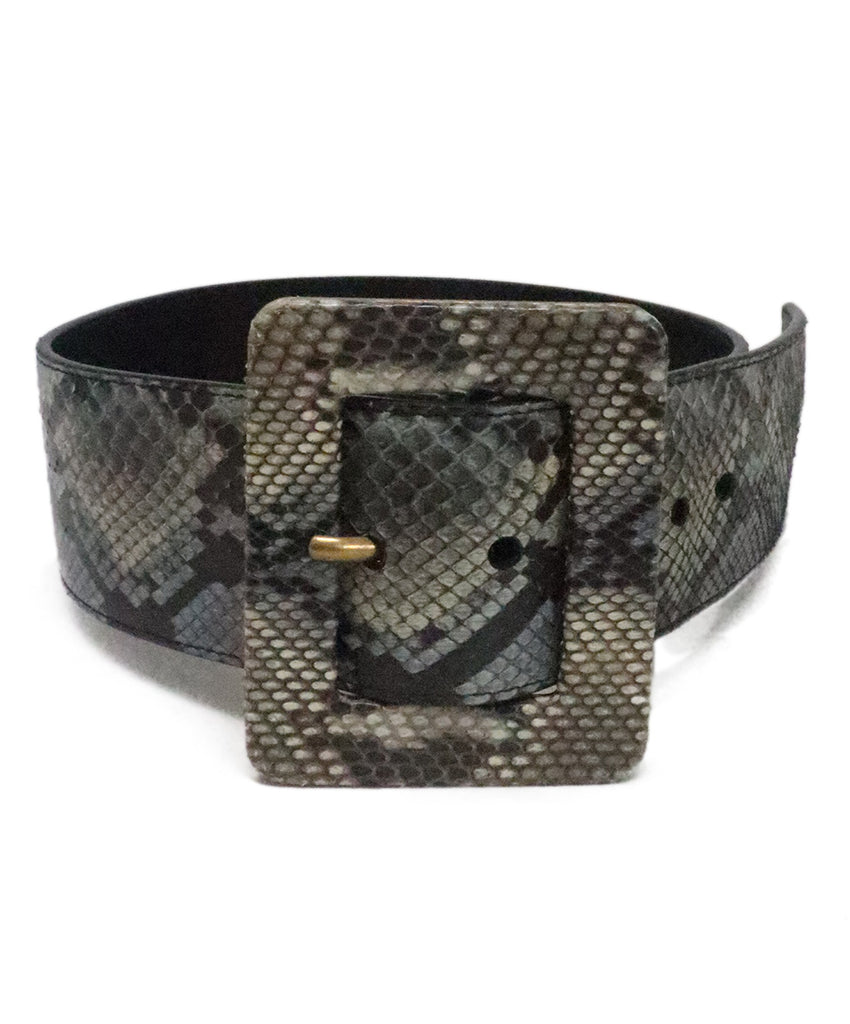 YSL Grey & Blue Snake Skin Belt 