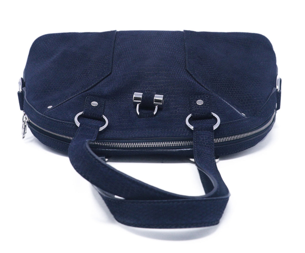 YSL Navy Suede Large Muse Bag 4