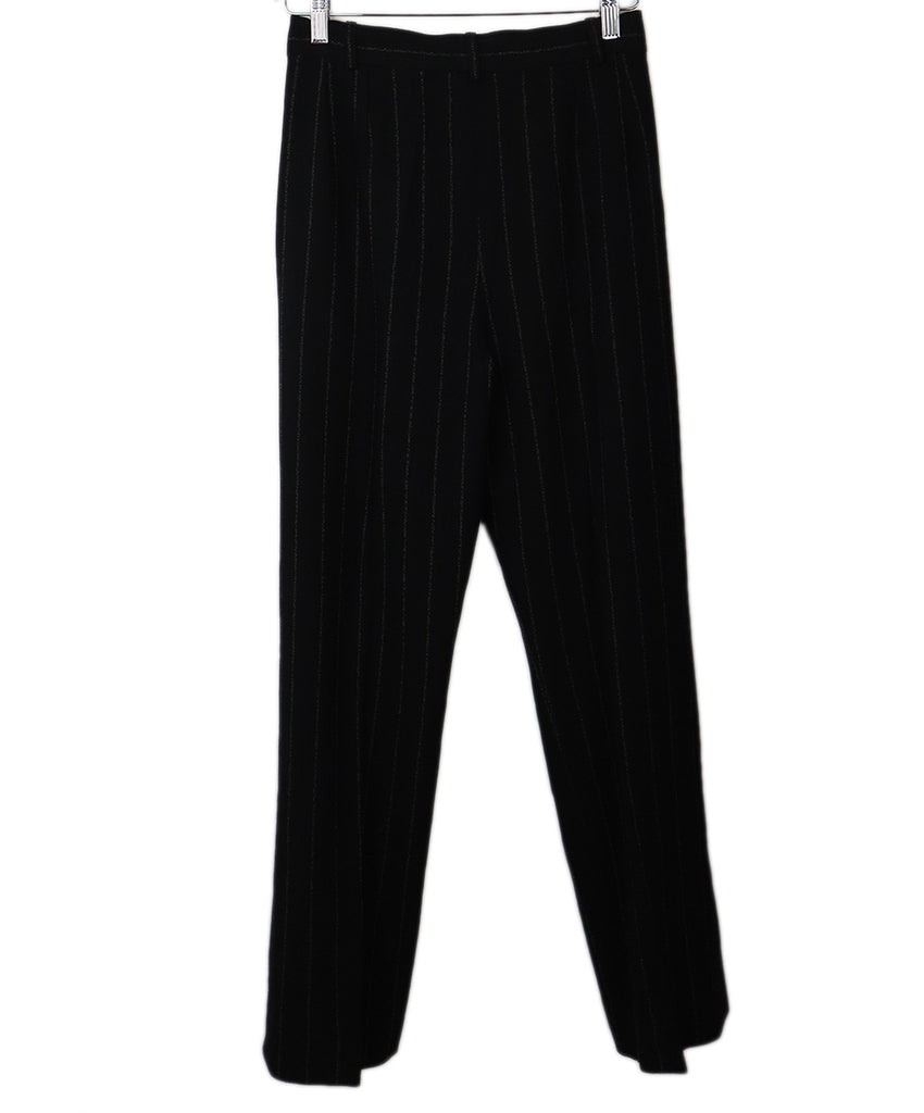 YSL B&W Wool Pinstripes Pants 1