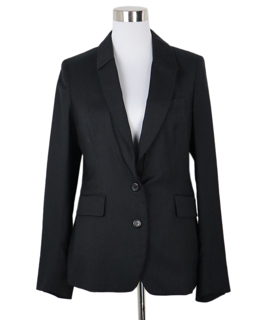 YSL Black Pinstripes Wool Jacket 