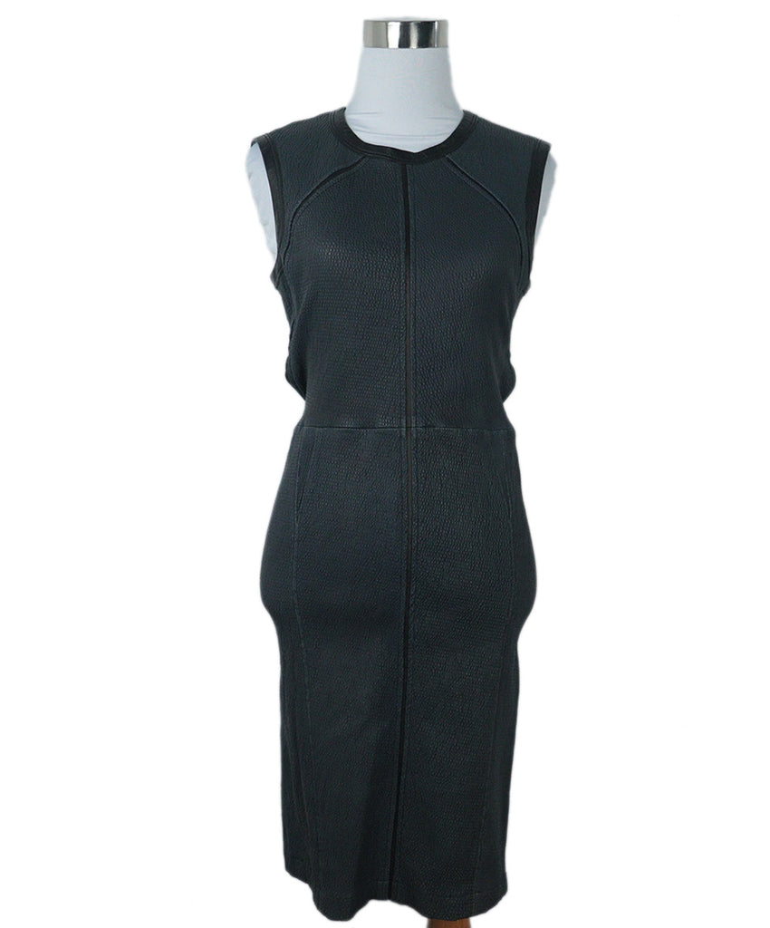 Yigal Azrouel Navy & Black Leather Dress 