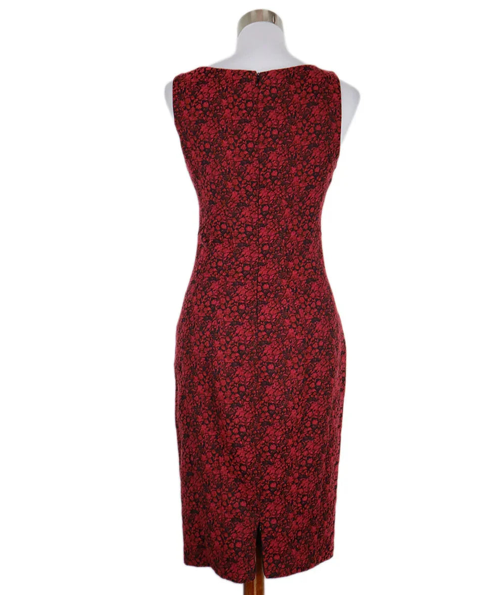 Zac Posen Pink Red & Black Floral Dress sz 6