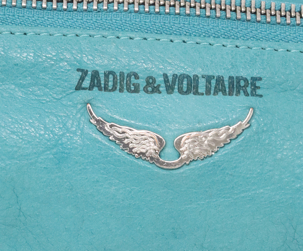 Zadig & Voltaire Teal Leather Dreamcatcher Wristlet 8