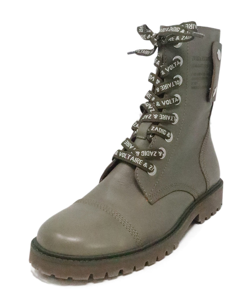 Zadig & Voltaire Olive Leather Boots 