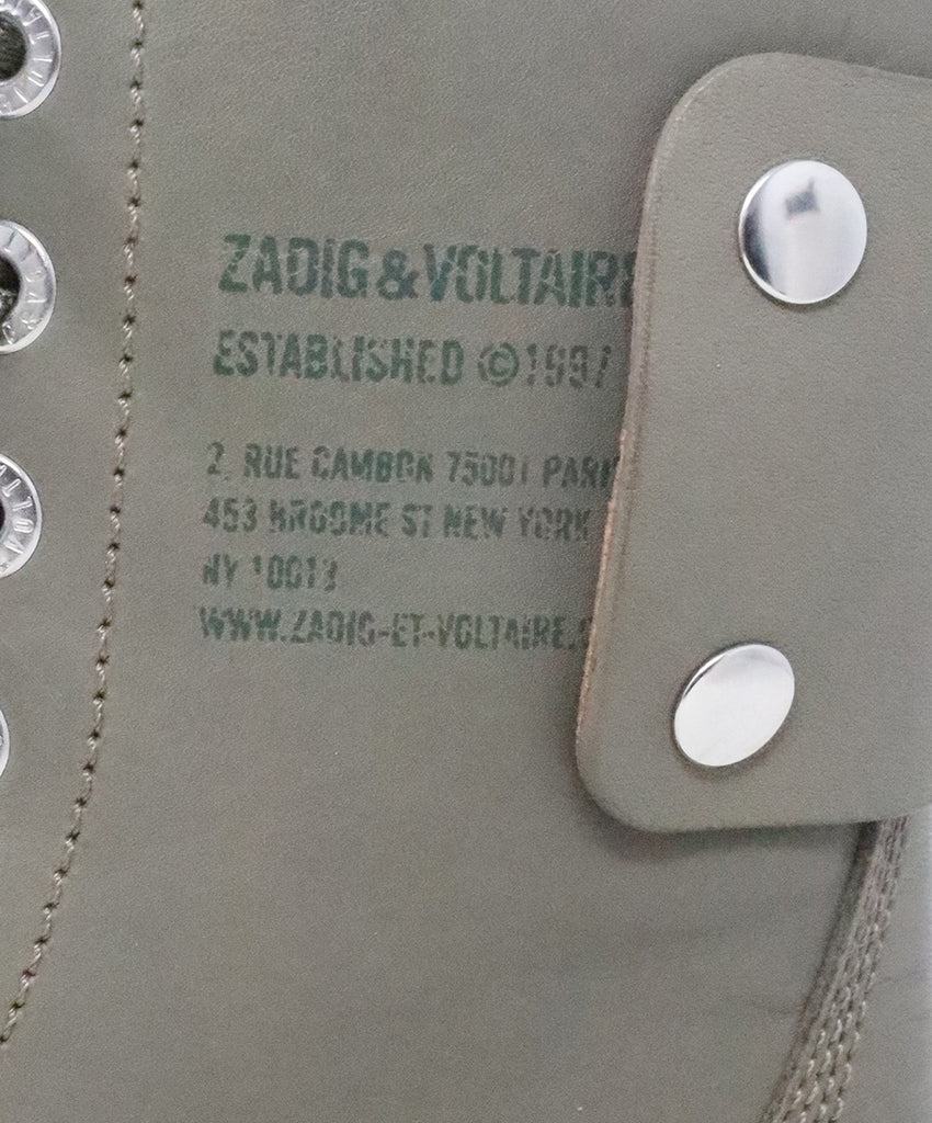 Zadig & Voltaire Olive Leather Boots 5