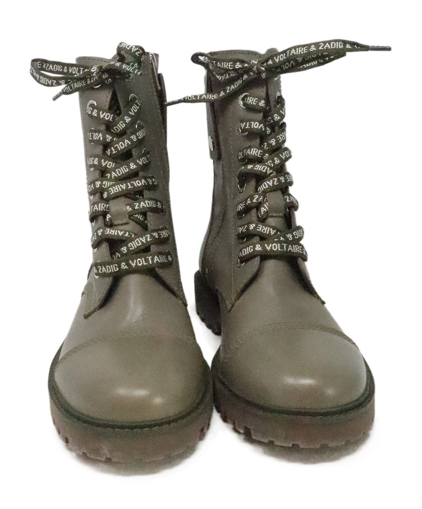 Zadig & Voltaire Olive Leather Boots 3