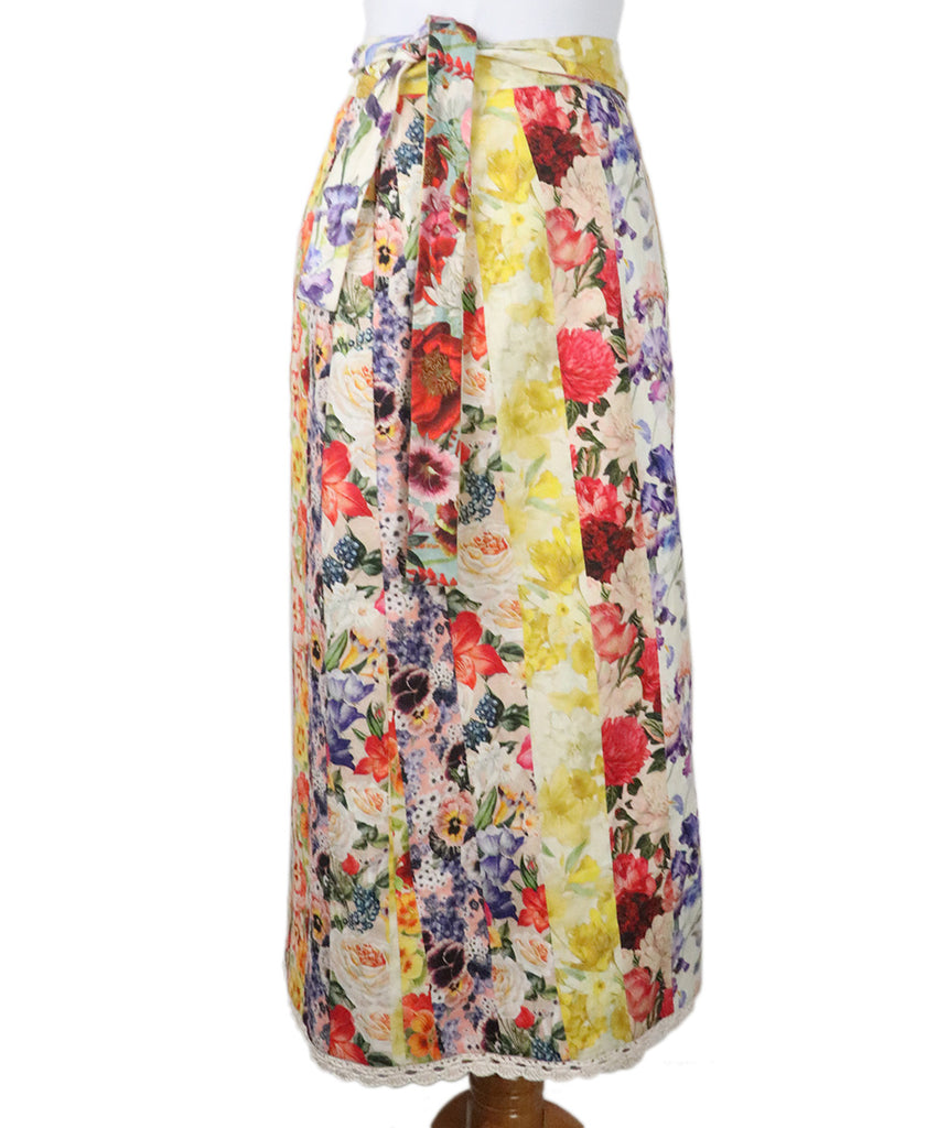 Zimmerman Multicolor Floral Print Skirt 