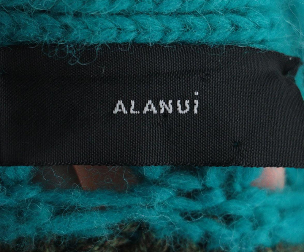 Alanui Teal & Yellow Wool Cardigan sz 4 - Michael's Consignment NYC
