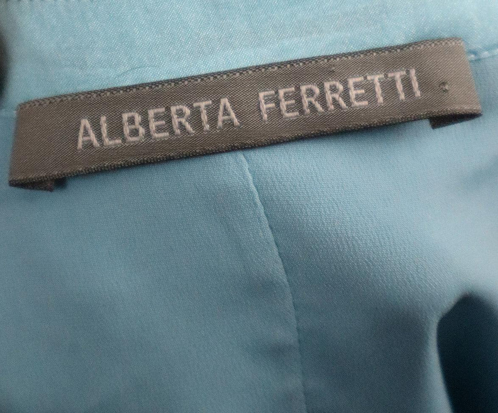 Alberta Ferretti Pleated Blue Silk Dress sz 2 - Michael's Consignment NYC