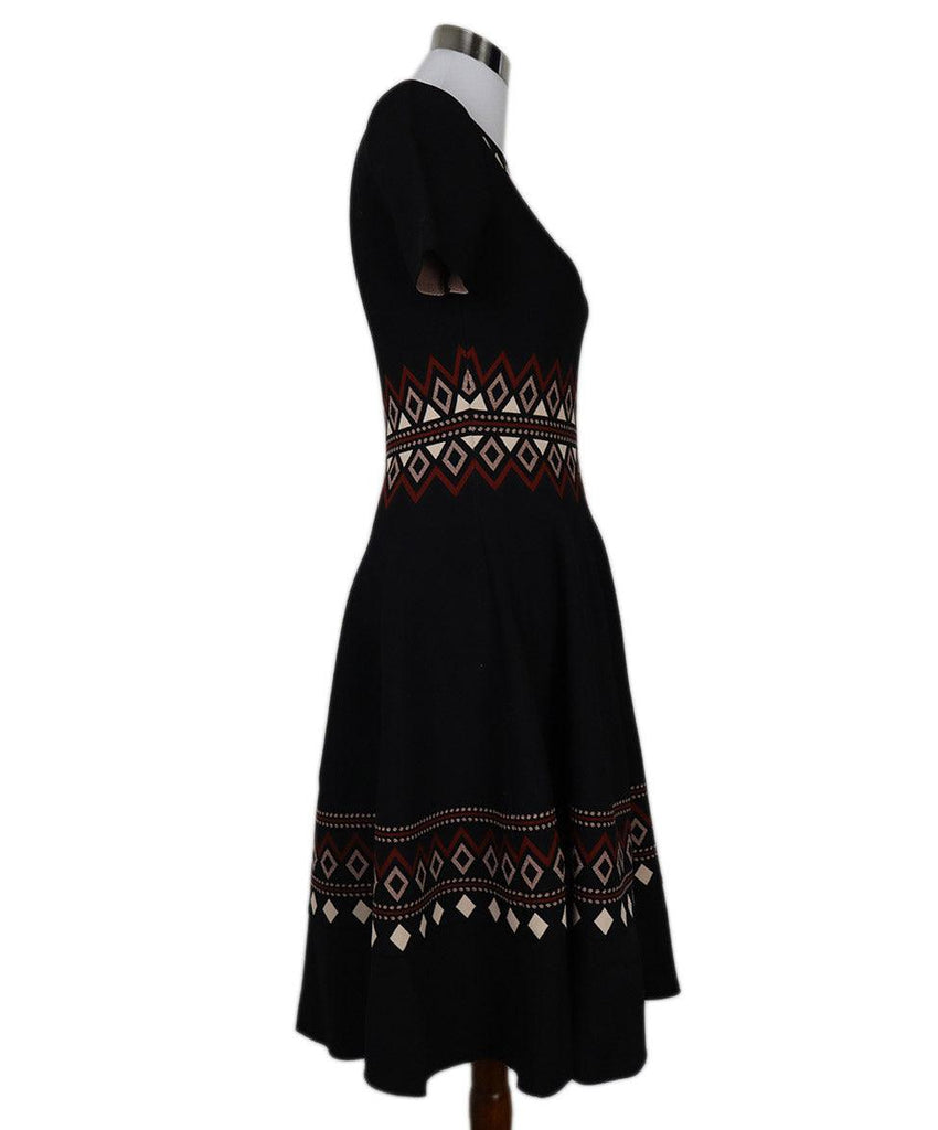 Alexander McQueen Black & Burgundy Print Dress sz 8 - Michael's Consignment NYC