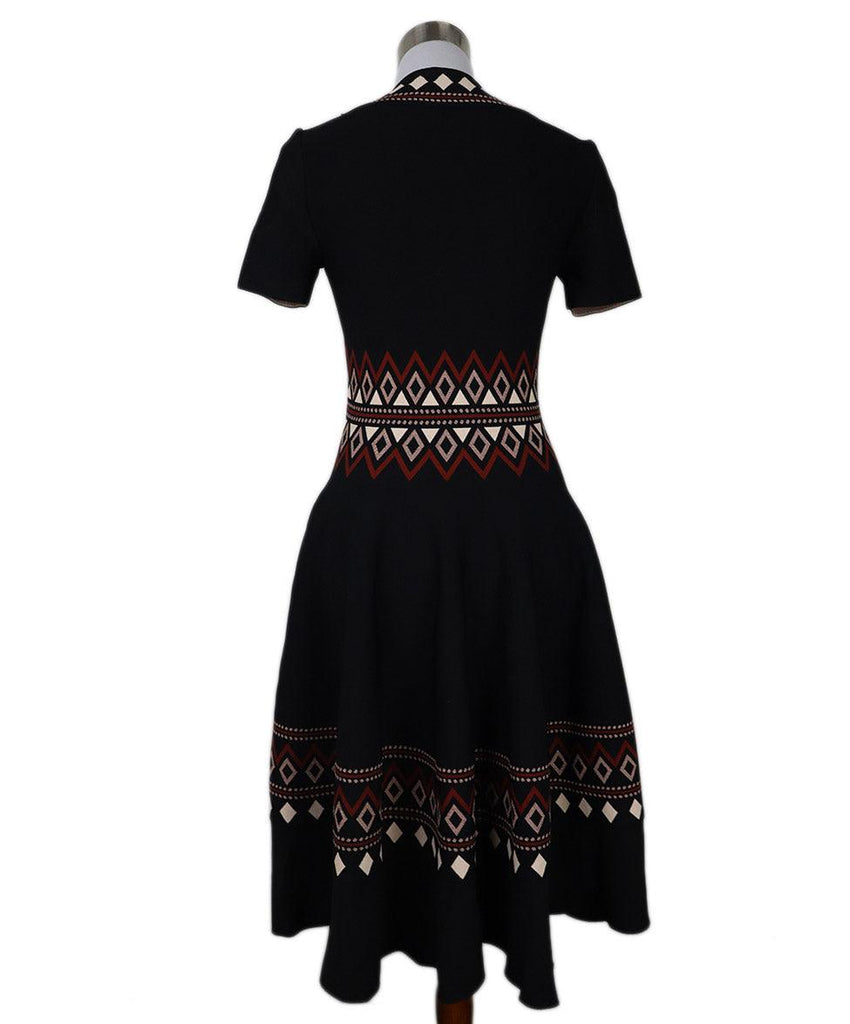 Alexander McQueen Black & Burgundy Print Dress sz 8 - Michael's Consignment NYC