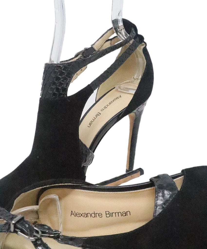 Alexandre Birman Black Suede & Leather Heels sz 7.5 - Michael's Consignment NYC