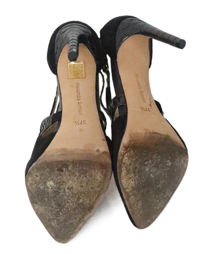 Alexandre Birman Black Suede & Leather Heels sz 7.5 - Michael's Consignment NYC