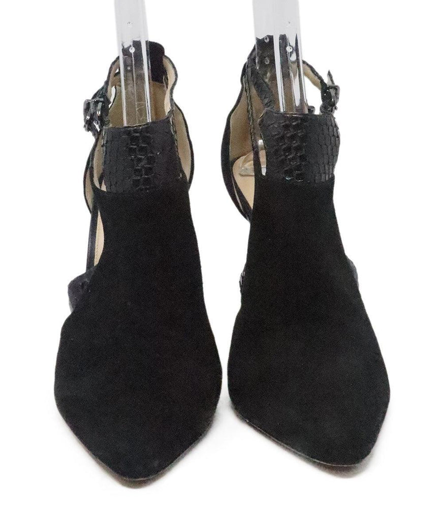 Alexandre Birman Black Suede & Leather Heels sz 7.5 - Michael's Consignment NYC