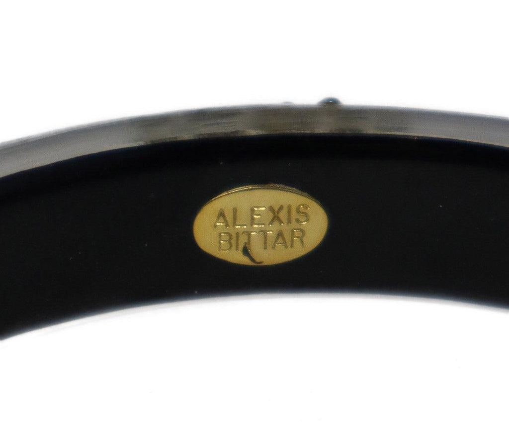 Alexis Bittar Black Lucite & Blue Rhinestone Bracelet - Michael's Consignment NYC