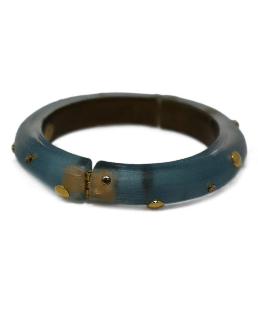 Alexis Bittar Blue Lucite & Gold Stud Bracelet - Michael's Consignment NYC