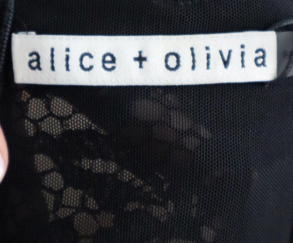 Alice + Olivia Black Lace & Velvet Bustier Top sz 4 - Michael's Consignment NYC