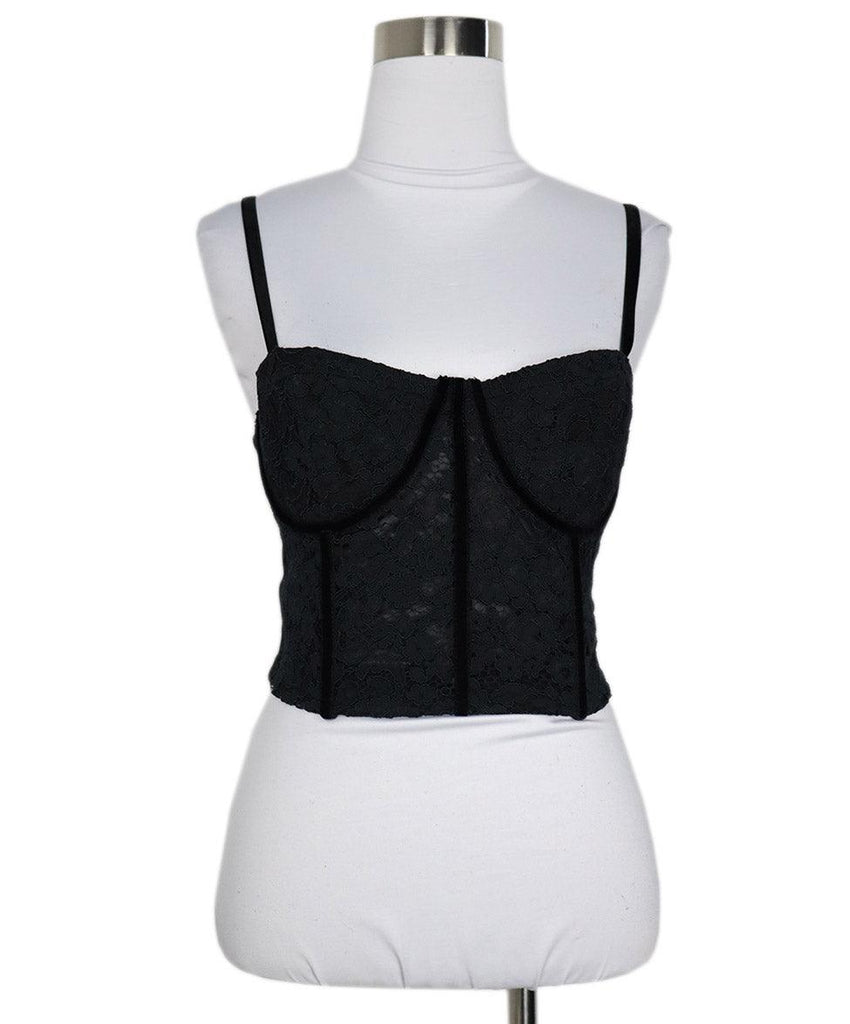 Alice + Olivia Black Lace & Velvet Bustier Top sz 4 - Michael's Consignment NYC