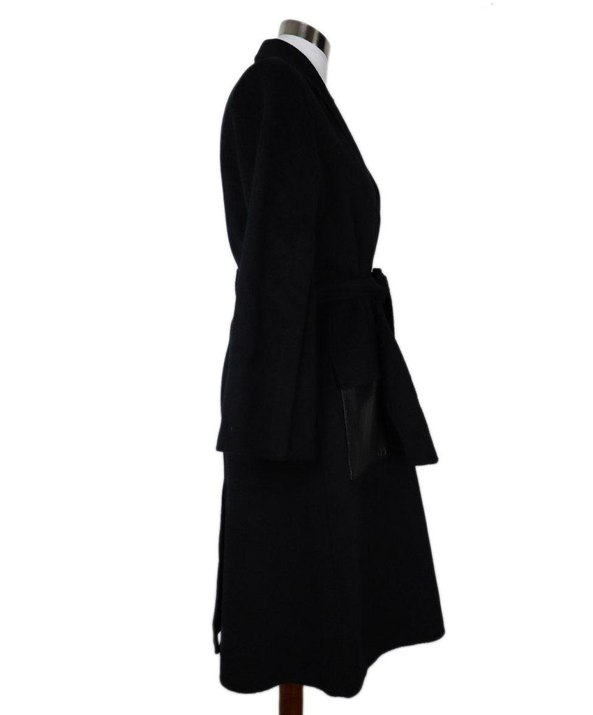 Anne Fontaine Black Wool Coat W/Belt sz 4 - Michael's Consignment NYC