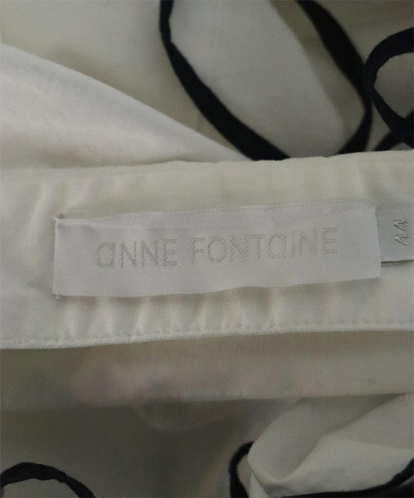 Anne Fontaine White & Black Lace Up Shirt sz 10 - Michael's Consignment NYC