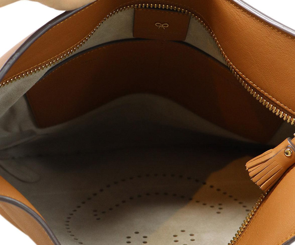 Anya Hindmarch Tan Leather Smiley Face Crossbody - Michael's Consignment NYC