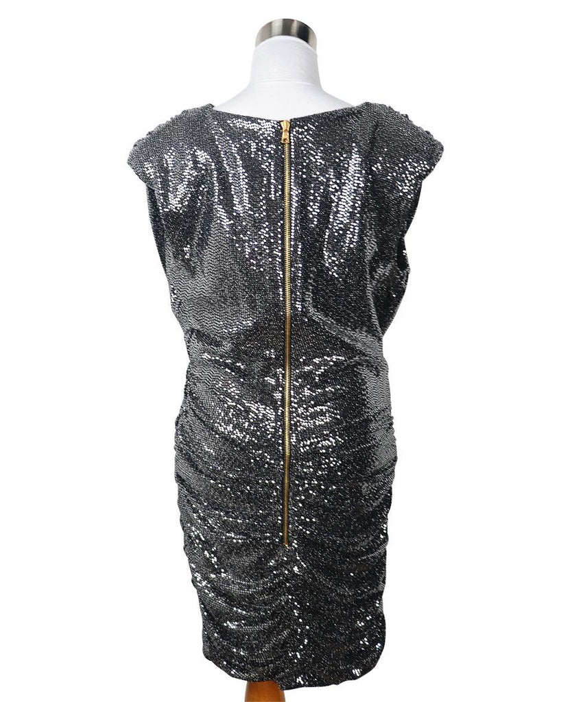 Balmain Black & Silver Sequin Dress sz 6 - Michael's Consignment NYC
