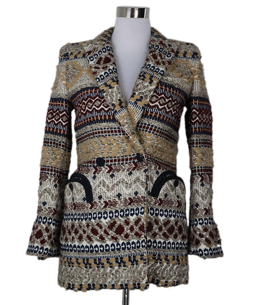 Blaze Beige & Burgundy Tweed Jacket sz 4 - Michael's Consignment NYC