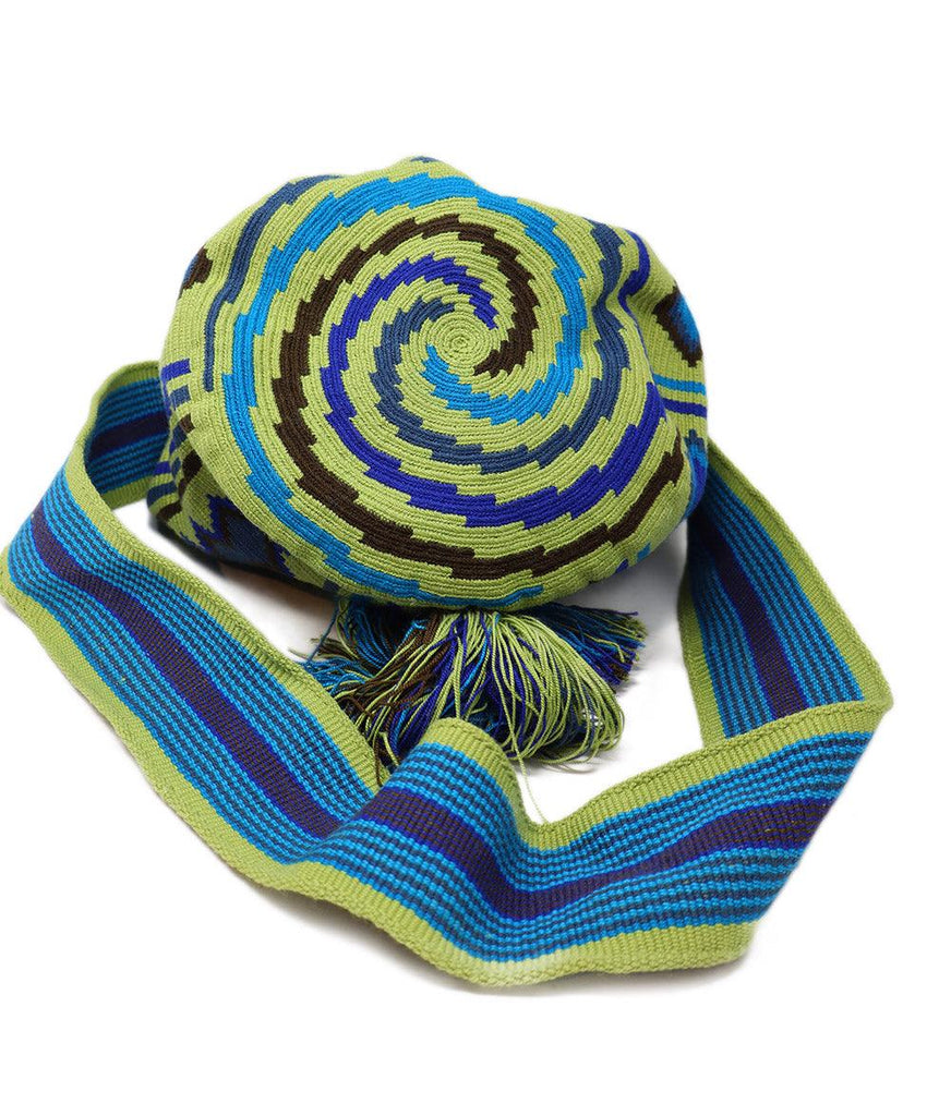 Blue & Green Woven Cotton Crossbody - Michael's Consignment NYC