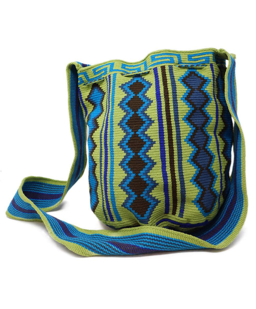 Blue & Green Woven Cotton Crossbody - Michael's Consignment NYC