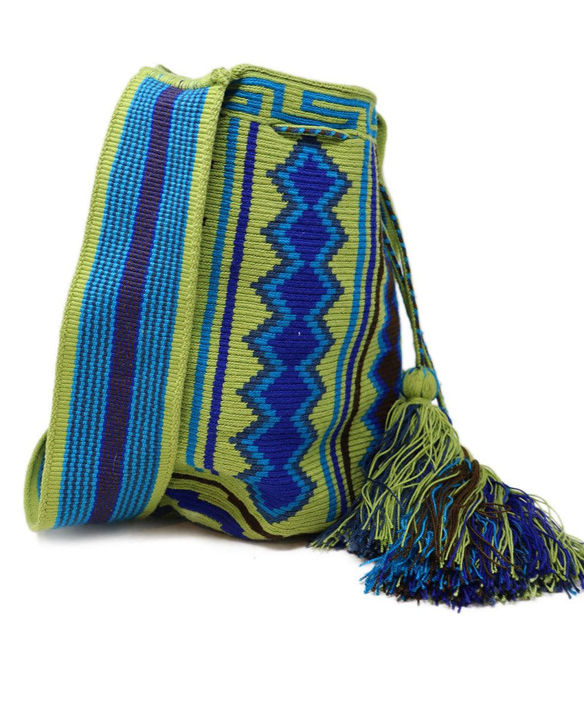 Blue & Green Woven Cotton Crossbody - Michael's Consignment NYC