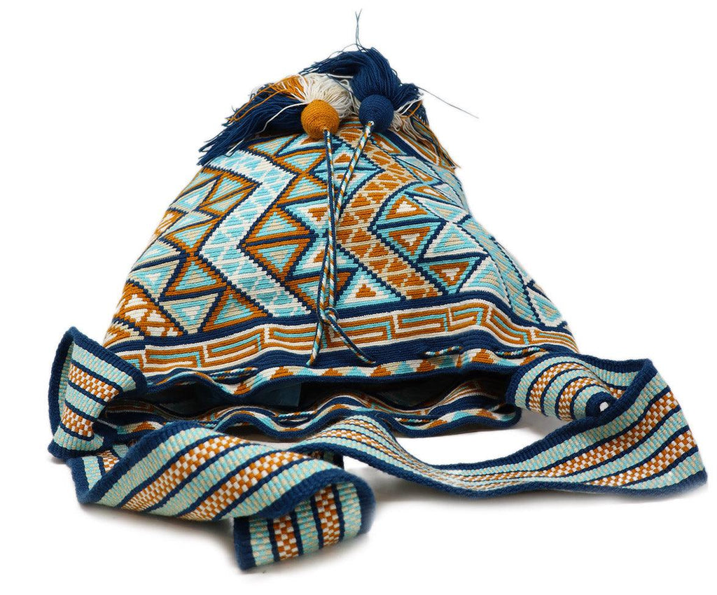 Blue & Orange Woven Cotton Handbag - Michael's Consignment NYC