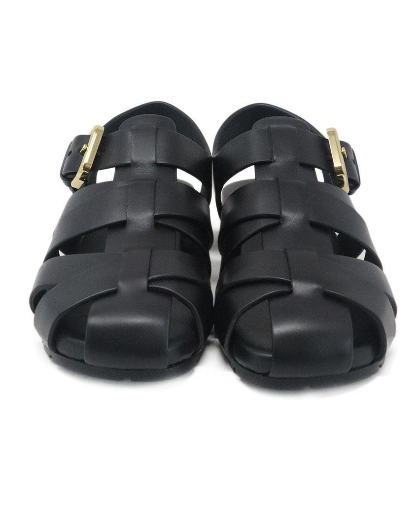 Bottega Veneta Alfie Black Leather Sandals - Michael's Consignment NYC