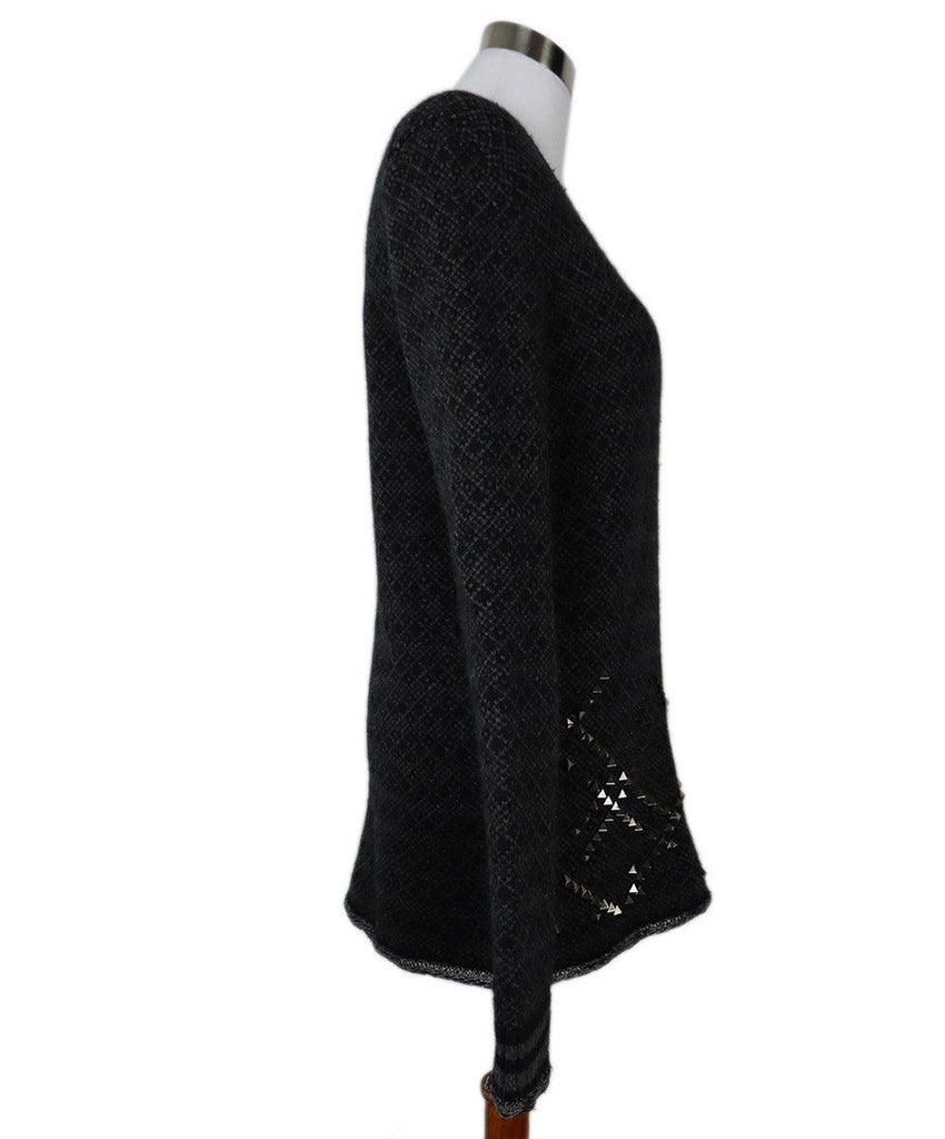 Bottega Veneta Charcoal Cashmere Studs Sweater sz 6 - Michael's Consignment NYC