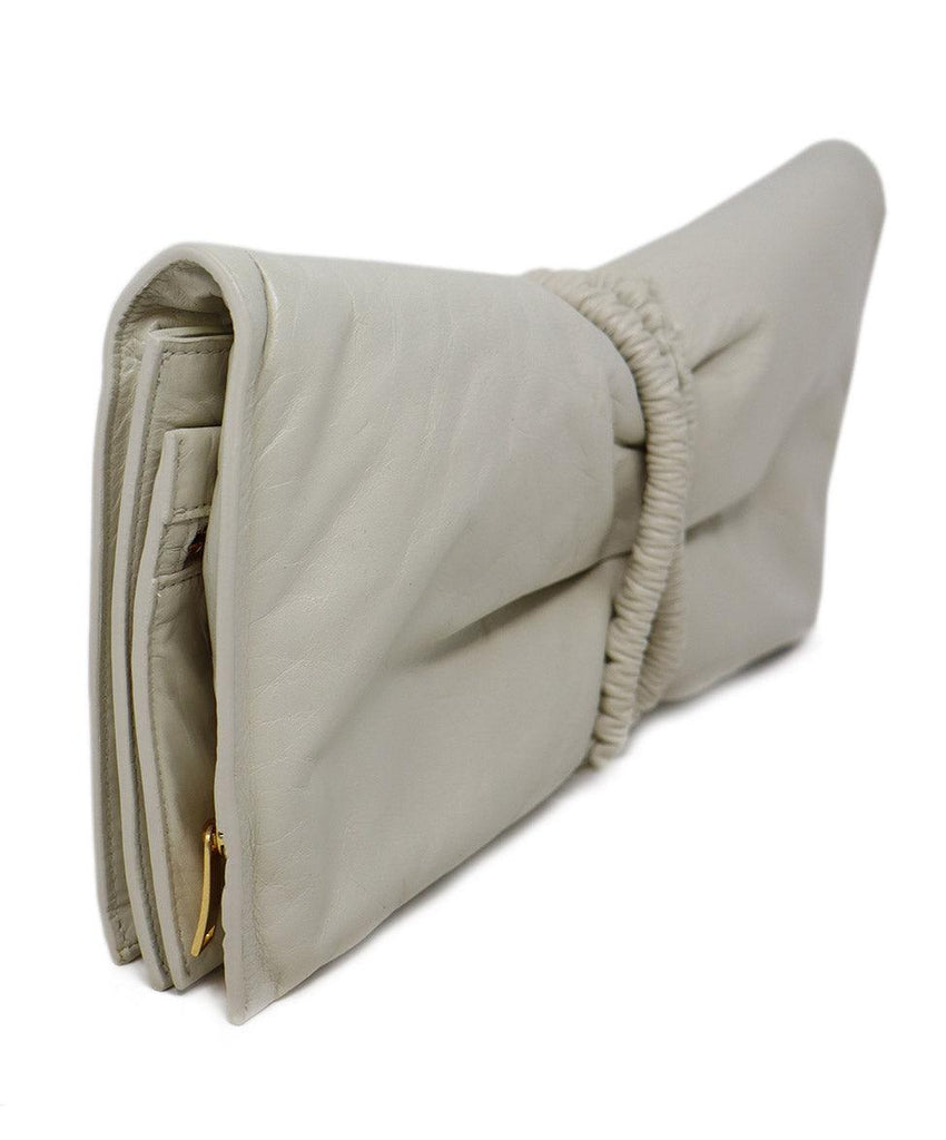 Bottega Veneta Ivory Leather Clutch - Michael's Consignment NYC