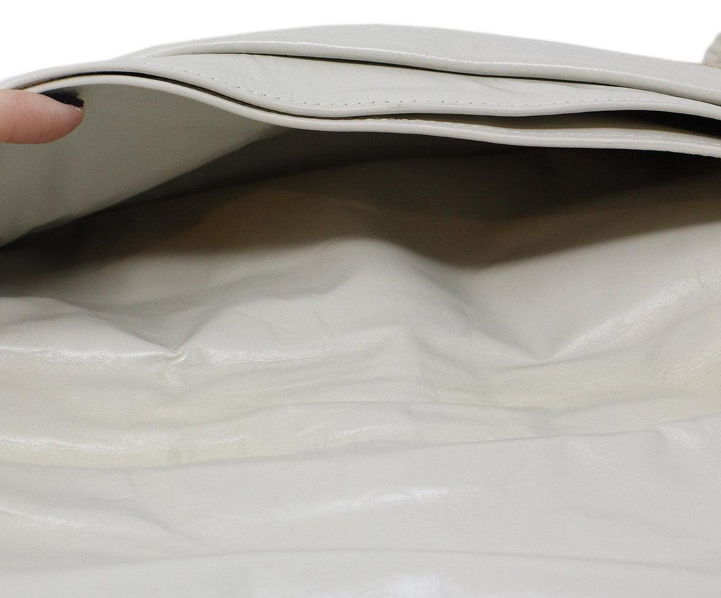 Bottega Veneta Ivory Leather Clutch - Michael's Consignment NYC