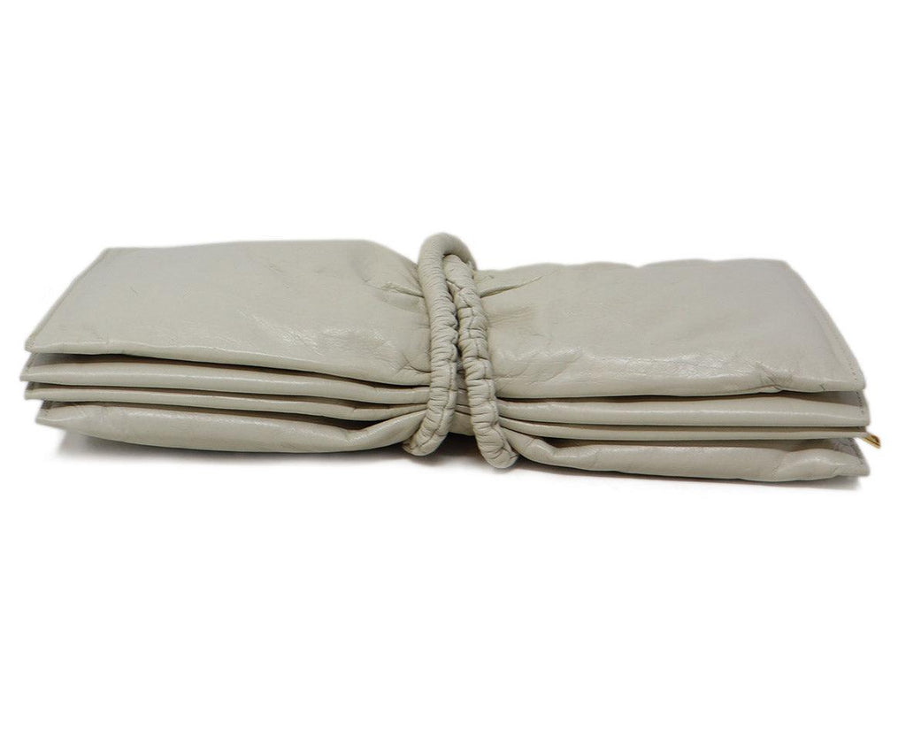 Bottega Veneta Ivory Leather Clutch - Michael's Consignment NYC